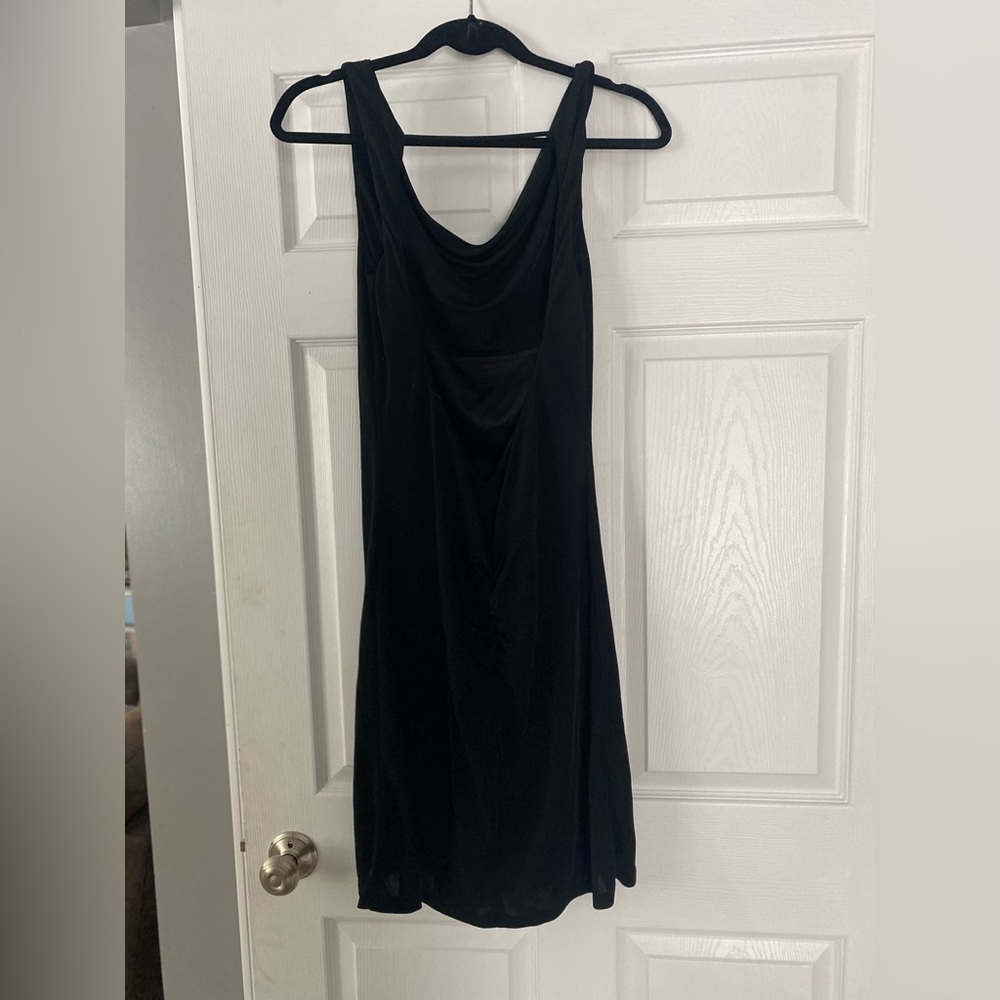 Moda International Low Back Black Dress